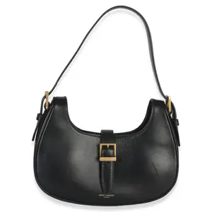 Black Smooth Calfskin Le Fermoir Hobo
