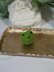 Handmade Micro Crochet Frog | Tiny Amigurumi Toy