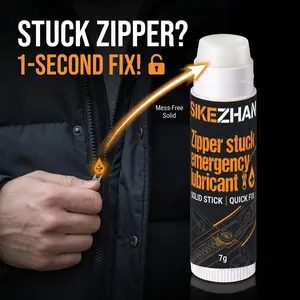 SIKEZHAN Zipper Stuck Emergency Lubricating paste Solid Stick. Viral Life Hack Quick Fix for Snagged Zippers! Magic Smooth Glide Wax Lube for Winter Jackets, Luggage, Tents, Backpacks & Boots. Portable Anti-Stuck Zipper Repair Care Travel Must Have 7g