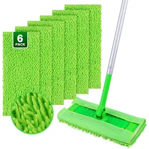 Household daily necessities UNIMADE Reusable Microfiber Mop Pads Compatible with Swiffer Sweeper - 6 Replacement Pads + 1 Base Pad - Dry & Wet Sweeping Cloths, Washable Mopping Refills Use for Most Floor Types