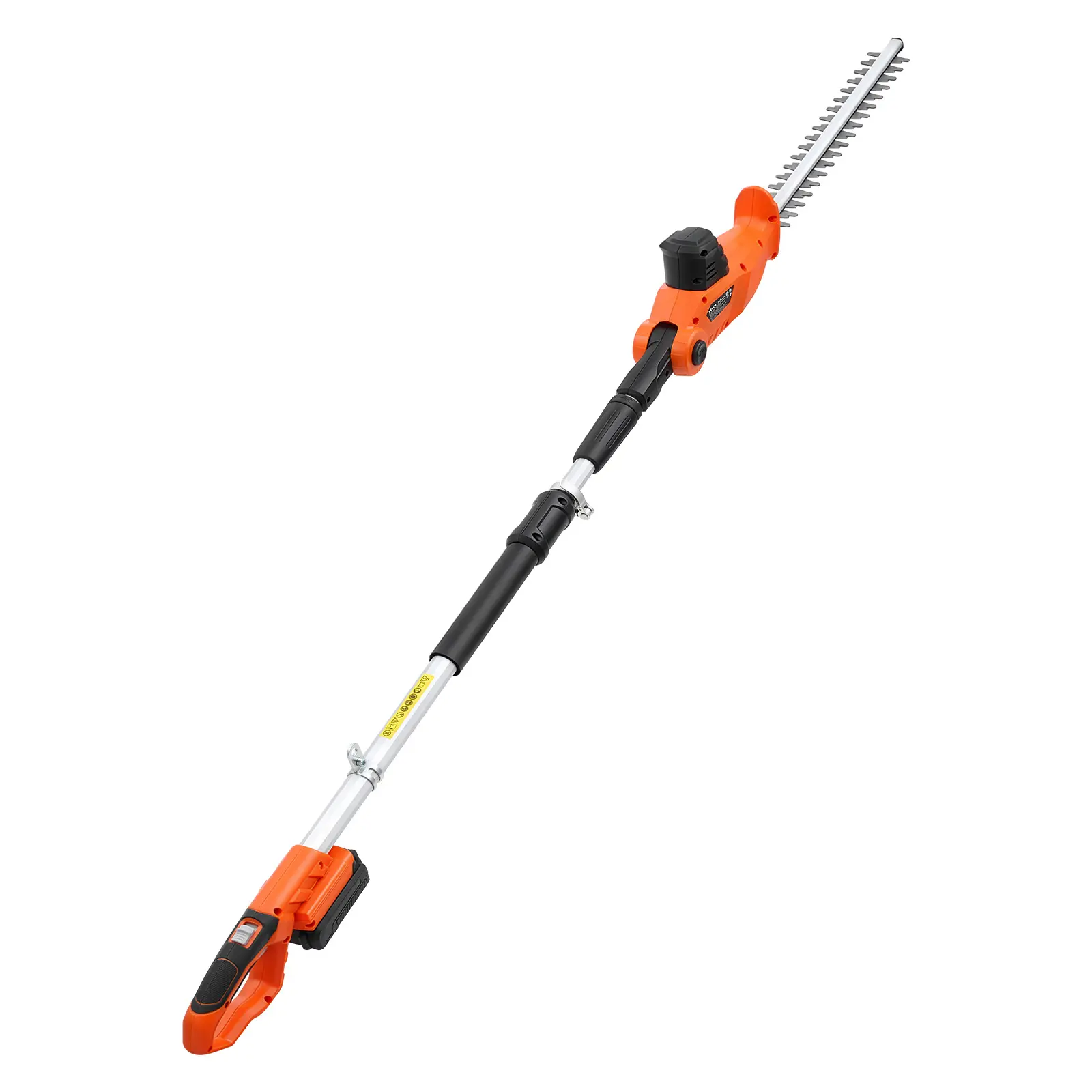 VEVOR Cordless Pole Hedge Trimmer - 20V Garden Cutting Tool, 18-Inch Double-Edged Steel Blade, 74-94In Telescoping Design for High Branches, 2.0Ah Battery & Fast Charger Included (Bush Cutter, Shrubbery Trimmer)