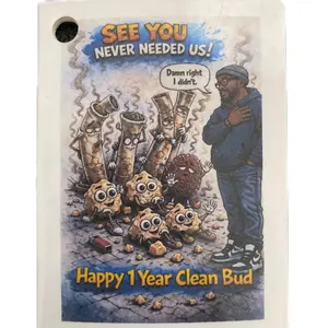 Recovery Card Keychain - 6 Months Clean Celebratory Accessory for Sobriety Milestones