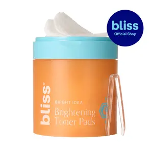 Bliss Bright Idea Vitamin C + Peptide Toner Pads | 12% Hydration + Brightening Complex for Radiant, Smooth Skin | Helps Reduce Look of Dark Spots & Support Firmness - 70 pads
