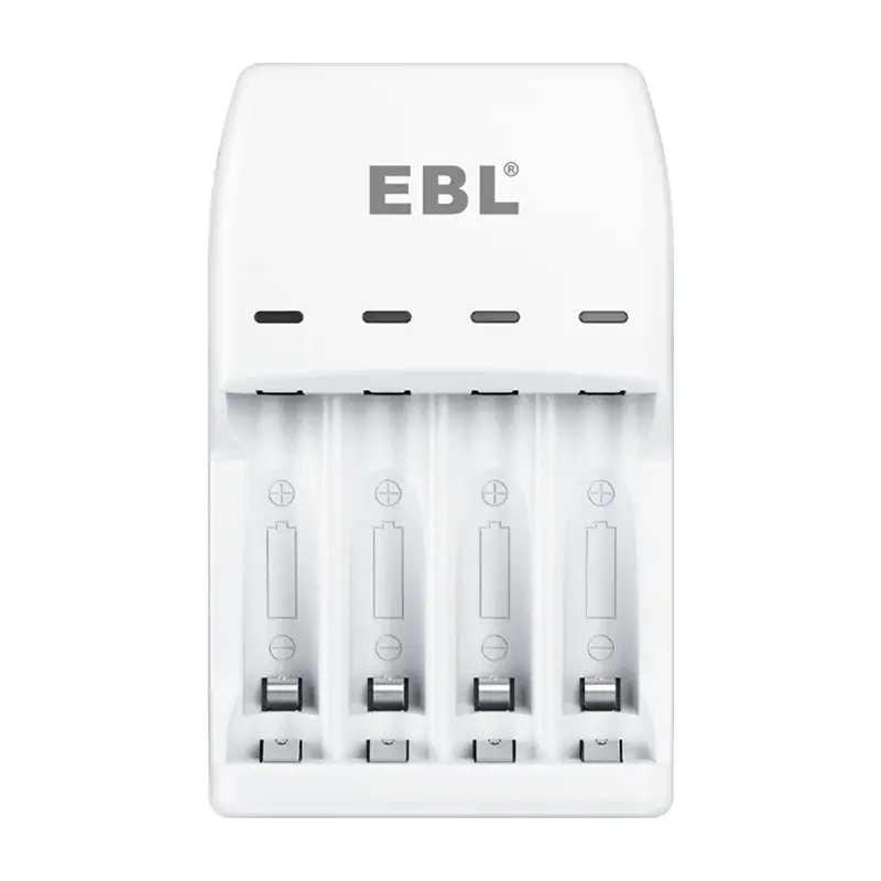 4-Bay NiMH Battery Charger（White）for AA/AAA