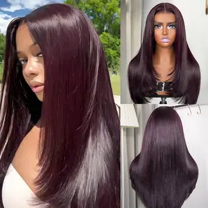 【New In】ISEE HAIR Blackcherry Layered Cut Straight 7x5 Lace Wear Go Wig Blackcurrant Brunette Pre Cut Lace Pre Plucked Hairline 180% Density Color Glueless Colored Wig Human Hair Beginner Friendly Quick Install #ISEECrochetNewArrivals #SummerVibes,summerv
