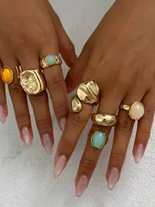 Bohemian Style Jewelry Set, 7-Piece Boho Accessories Collection, Boho Style Rings, Unique Design for Women & Girls, Perfect Gift Idea