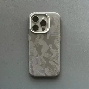 Luxury Camouflage Leather Shockproof Armor Magnetic Case For iPhone 17 Pro Max Air 16 15 14 13 12 MagSafe Wireless Charge Cover