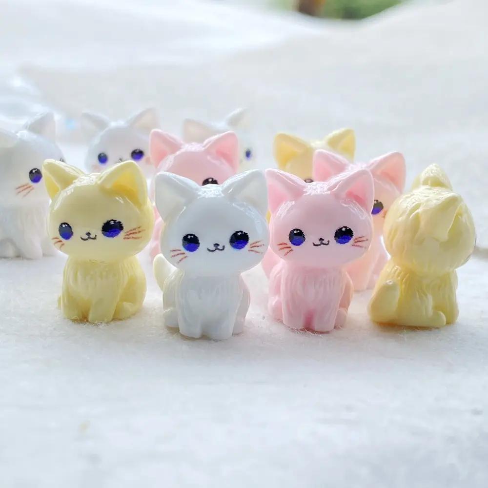 12pcs cute 3D cartoon blue eyed kitten Kitty - used for scrapbooks DIY、 Wedding, jewelry, decorations, handicrafts, and headwear decorations, hair clips, and decorative accessories, Scrapbook Accessory