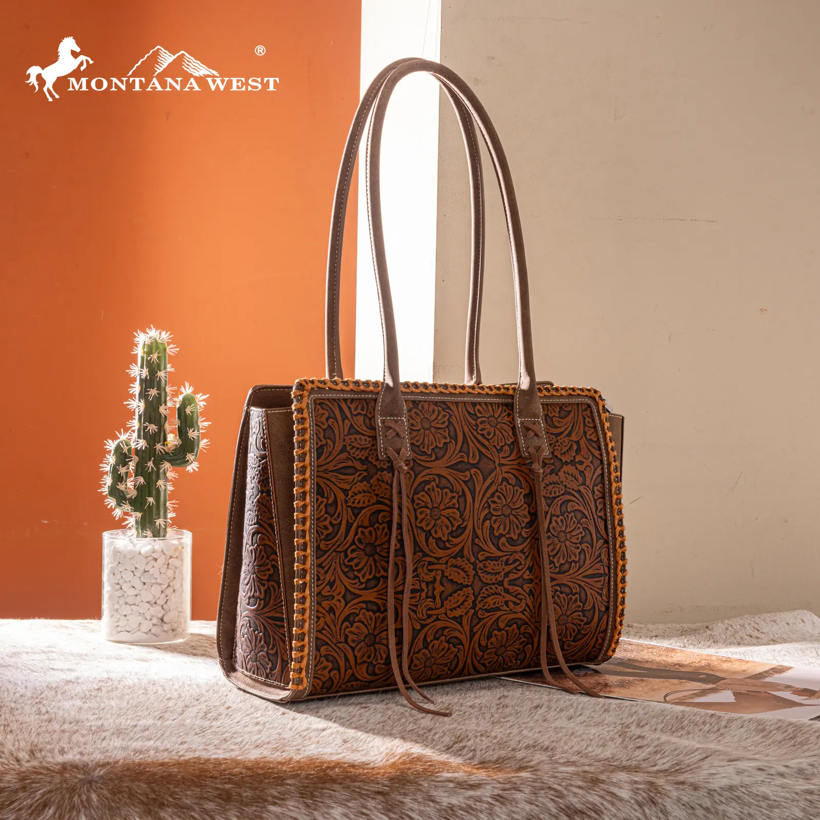 Montana West Western Floral Handle Bag for Women Durable Large
