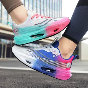 RVPHTE PAULO Men’s Carbon Plate Running Shoes Black-Gold Breathable Mesh Shock-Absorbing Athletic Sneakers