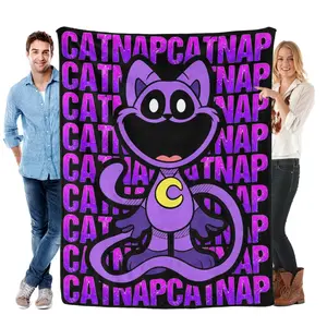 Trending Smiling Critters Catnap & Craftycorn Plush Blanket, Ultra Soft Cartoon Flannel Throw for Kids & Teens, Aesthetic Bedroom Decor, Cozy Movie Night Essentials, Perfect Graduation & Summer Birthday Gift, Travel Portable Bedding