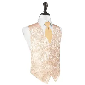 Peach Tapestry Tuxedo Vest
