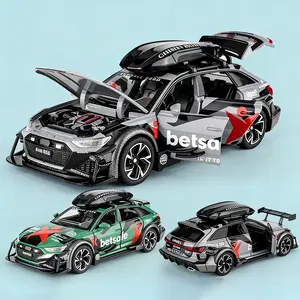 1:32 Scale Audi Rs6 Track Edition Alloy Car Model, Zinc Alloy Body, High Transparency PC Windows, Dual Color Sport Wheels