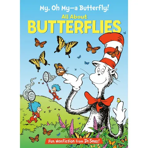 Used Children's Early Reading Illustrated Hardcover English Kid Book - My, Oh My-A Butterfly! All about Butterflies & Moths by Tish Rabe, Seussian Art, Rhyming Text for Young Readers, Flowering Plants Focus