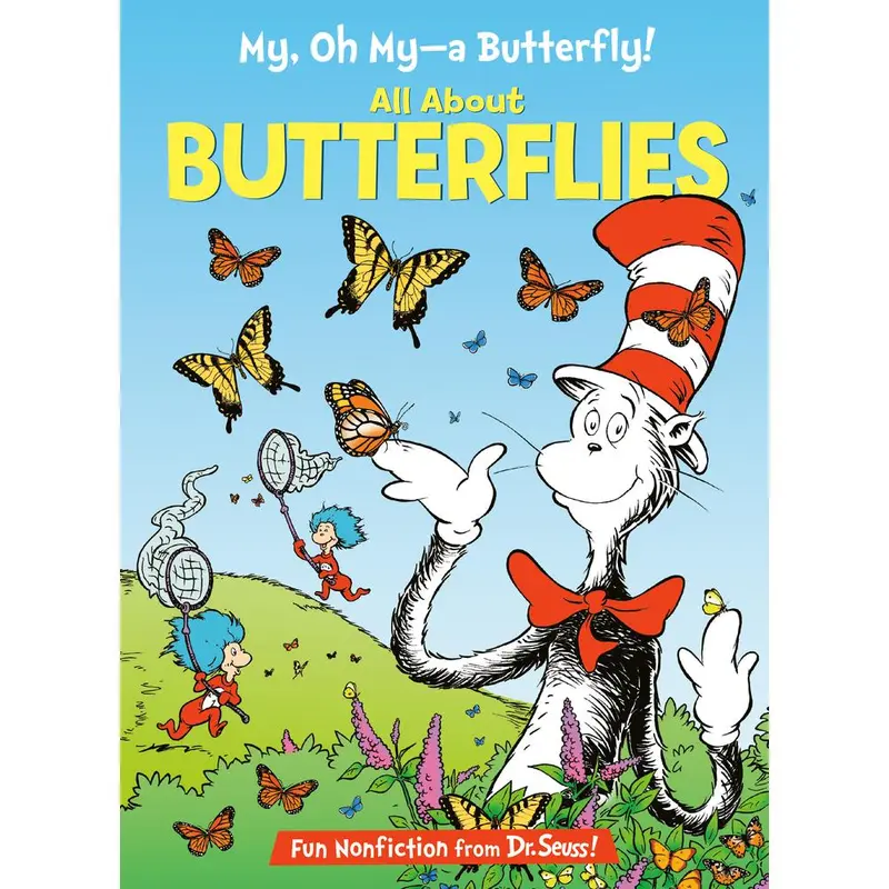 Used Children's Early Reading Illustrated Hardcover English Kid Book - My, Oh My-A Butterfly! All about Butterflies & Moths by Tish Rabe, Seussian Art, Rhyming Text for Young Readers, Flowering Plants Focus