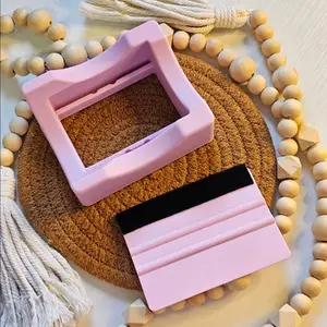 Pink squeege and cup cradle for cups or tumblers