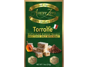 Soft ITALIAN Almond Nougat Sweetened ONLY with HONEY - Snack no refined sugar, Natural Ingredients, Gluten Free