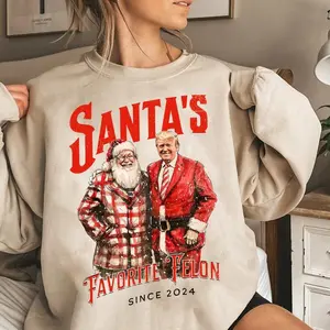 Santa's Favorite Felon Shirt, Sweatshirt, Hoodie, TruUm Christmas Shirt, Funny TruUm Shirt, Christmas Shirt, Gift for Republican, TruUm 2024 Shirt