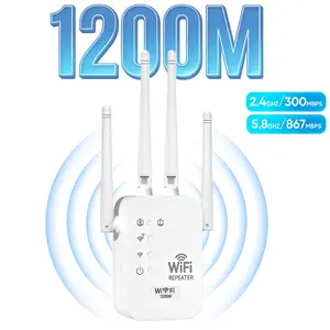 WiFi Range Extender, 2026 Dual Band WiFi Extender Signal Booster, 1200Mbps 5GHz&2.4GHz Wireless Repeater, Up to 12000 Sq.ft Whole Home Coverage, Connect 100 Devices, WiFi Booster with Ethernet Port for Home Apartment Office Use