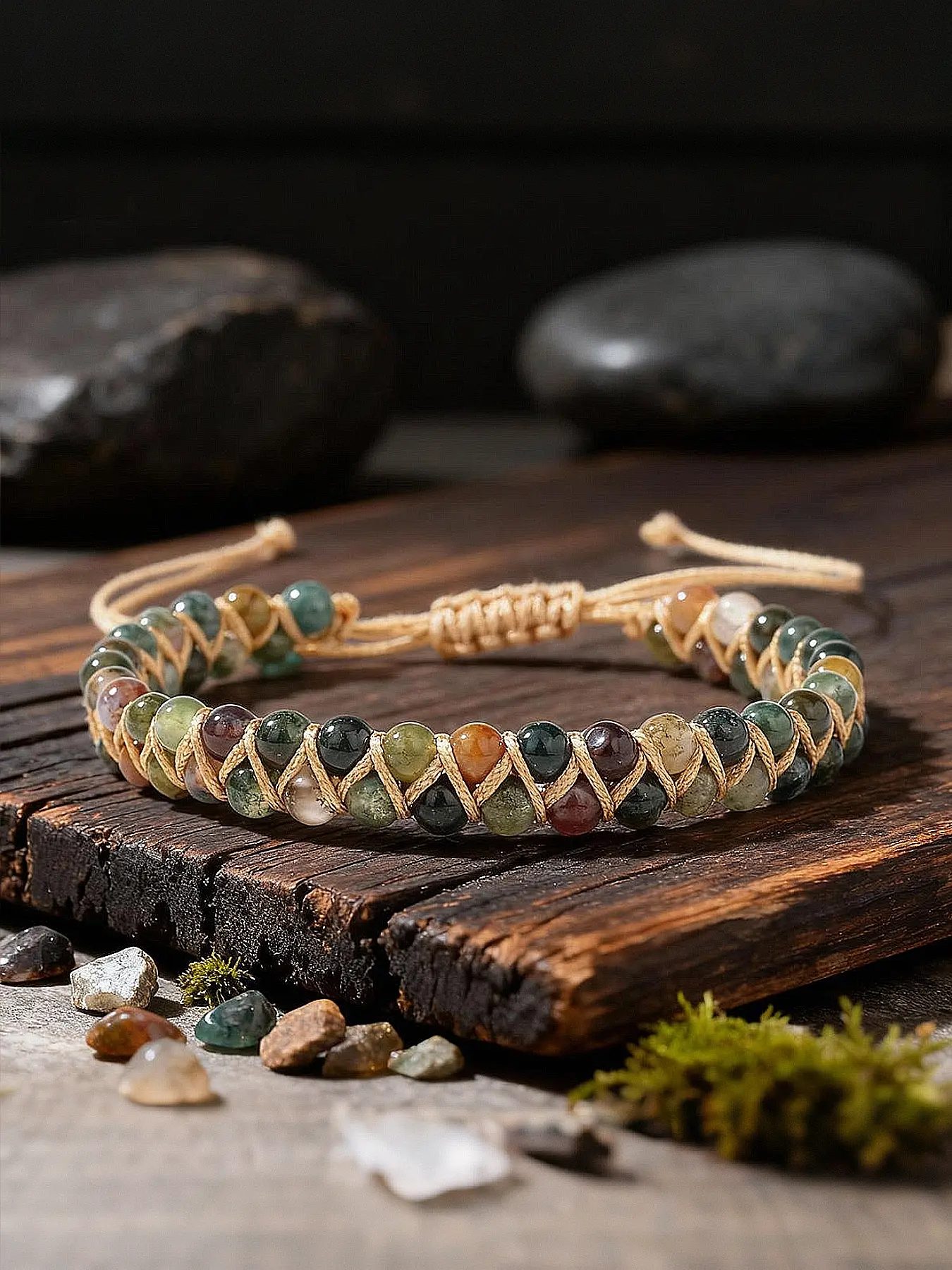 Natural Aquamarine Crystal Ankle Bracelets, Seven Chakra Braided Healing Crystal Bracelet, Symbolizes Happiness and Good Luck, Spiritual Jewelry Gift