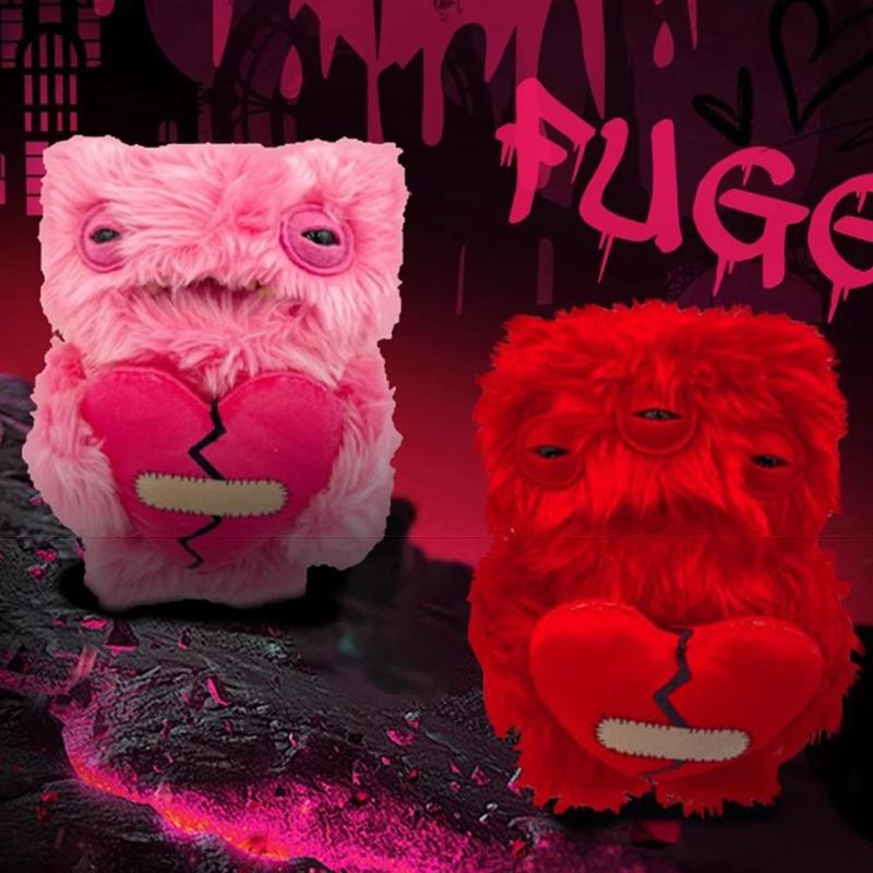 Love Fuggler-Ugly-Monsters Plush Collectible Toy Heart MUNCH MUNCH Stuffed Plush Doll Valentine Present Red and Pink