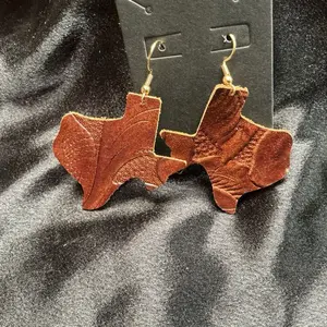 Hand Cut Full Grain or Top Grain Leather Earrings with Hypoallergenic, Nickel-Free Findings