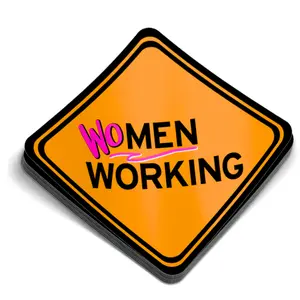 Women Working Sticker - Hard Hat Sticker - Blue Collar Sticker - Women in Trades Sticker - Ladies Sticker