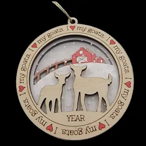 Goat owner Christmas ornament, Gift for goat lover, Holiday ornament for goat farmer, Farm animal owner