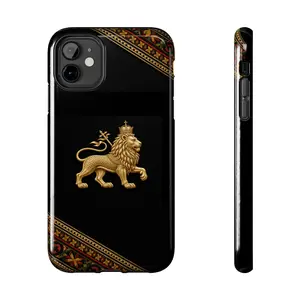 Lion of Judah Phone Case – Ethiopian Cross Pattern | Tough Protective Case (iPhone & Samsung)