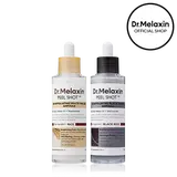 [Dr.Melaxin Official] Peel Shot Glow Rice Duo, 2-Piece | White Rice + Black Rice Exfoliating Ampoule | Gentle Face Exfoliator for Glass Skin, Smooth Texture & Blackhead Care | Korean Skincare