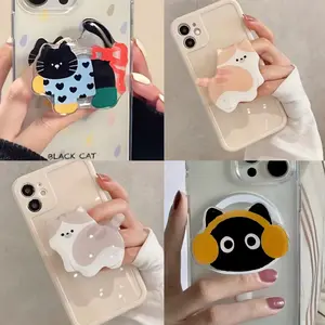 Phone Grip Funny Chubby Cat Stand. Super Cute Anti-drop Phone Grip Cute Holiday Magnetic Grip, Festive Ghost PopSocket, Perfect Christmas Gifts
