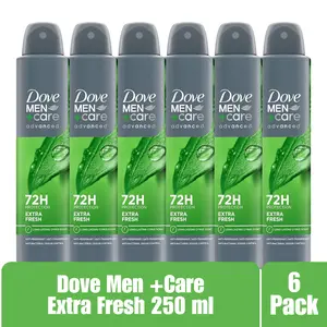 Dove Men+Care Advanced Extra Fresh Antiperspirant Spray 250 mL – Anti-Bacterial Odor Control, 72H Protection (6 Pack)