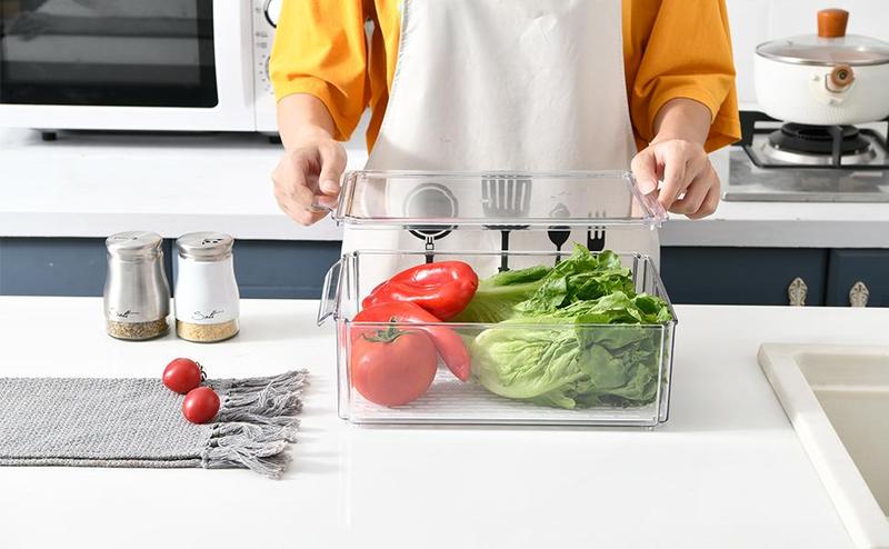 AISOON 14 Pack Fridge Organizer, Stackable Refrigerator Organizer Bins with Lids, BPA-Free Produce Fruit Storage Containers for Food, Vegetable Storage Durable Kitchen Appliances