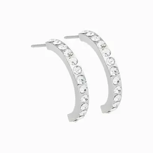 Blomdahl | Hypoallergenic | Natural Titanium Brilliance Curved Pendant Earrings | Best Choice For Sensitive Ears