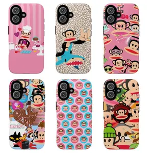 Cute PPaul Frankk Monkey Tough Phone Case, Colorful Cartoon Protective Cover for ip and ss,Suitable for iPhone 17-11 Pro Max/Plus