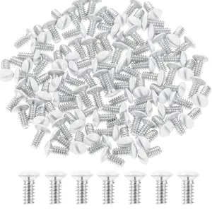 120 Packs Wall Plate Screws, 5/16 Inch Long 6-32 Thread, Oval Head Milled Slot Replacement Screws for Wall Switch Plates and Outlet Covers