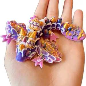Articulated Baby Easter Cookie Dragons | 3D printed plastic articulated Easter cookie dragon fidget toy for fun and stress relief - Decor Multicolor Gift