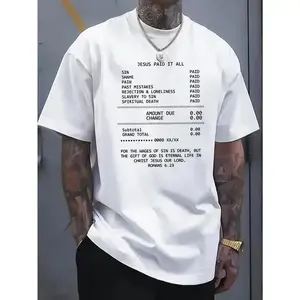 "JESUS PAID IT ALL Graphic Print Tee - Soft, Breathable, Casual Short Sleeve T-Shirt for Men - Perfect for Summer, Outdoor Activities, and Faith-Based Events "