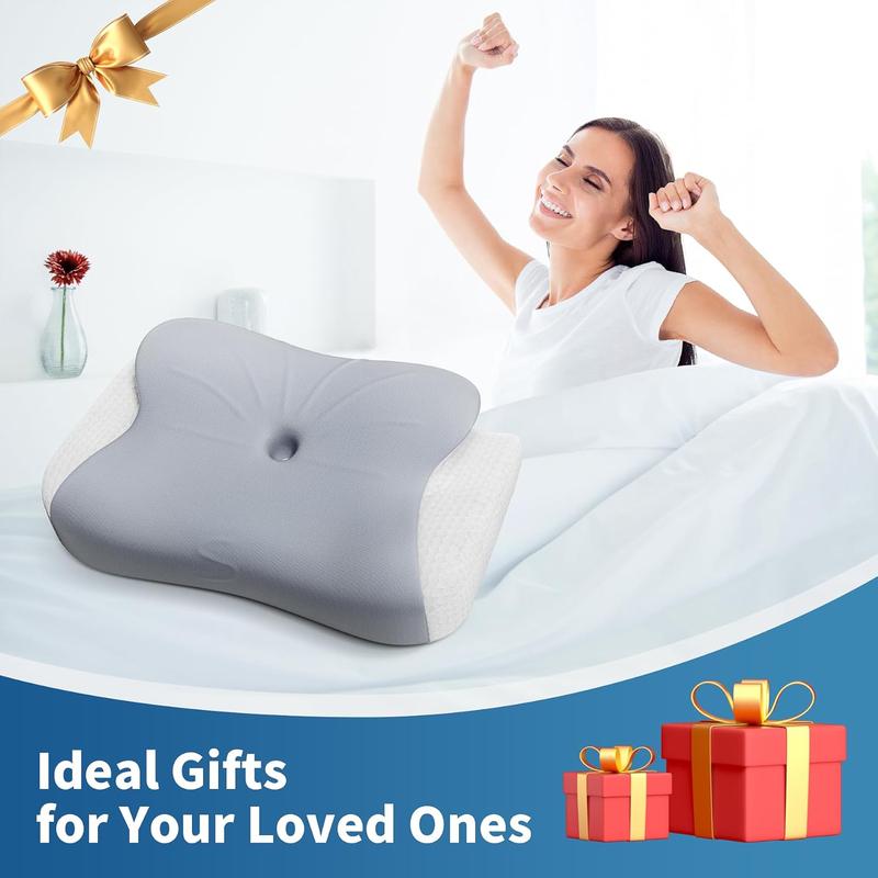 Cervical Neck Pillow - Ergonomic Cooling Pillows for Neck and Shoulder Pain Relief, Orthopedic Bed Pillow for Side Back Stomach Sleeper with Washable Pillowcase
