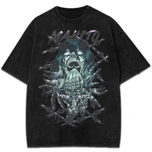 Anime Washed T-Shirt Jujutsu Kaisen Mahito Soul Manipulation Vintage Anime Graph