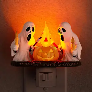 Briignite Ghost Campfire Night Light – Flickering Flame Plug-in Nightlight for Kids, Spooky Yet Safe Halloween Decor, Perfect Party Gift & Cozy Room Ambience