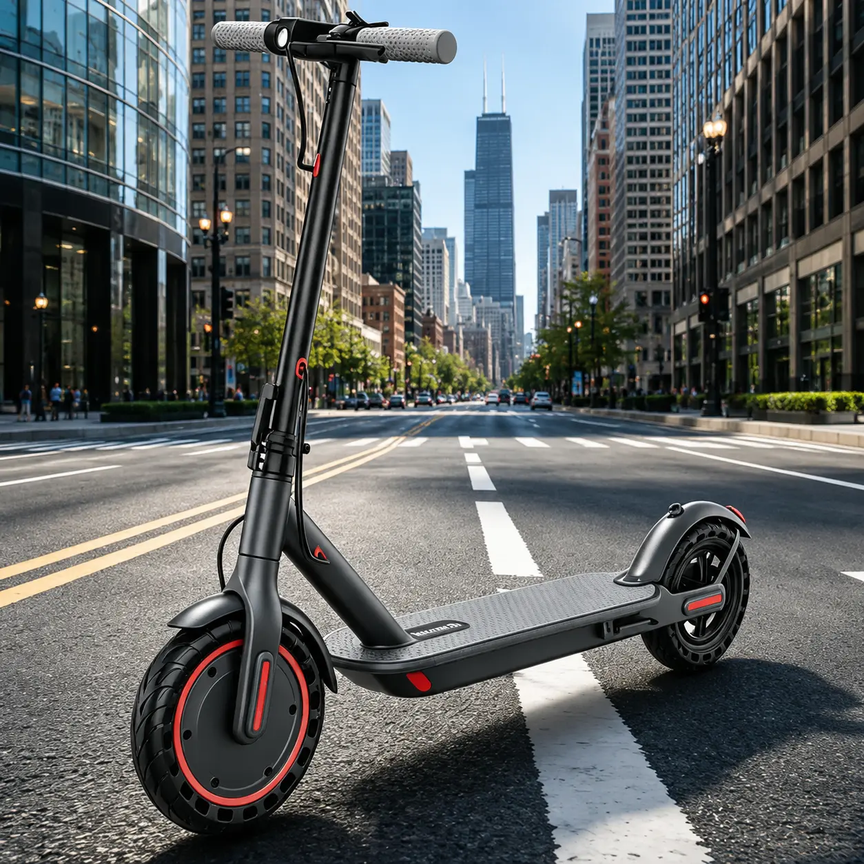 Electric Scooter 350W Motor,19 MPH Max Speed,12 Miles Range,8.5'' Foldable Scooter for Adults with APP,Foldable Commuter Scooter