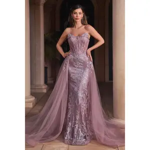 Cinderella Divine -J858 Strapless Glitter Sheath Dress