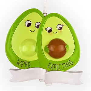 Avocado We'Re Expecting Christmas Round Disc Ornament