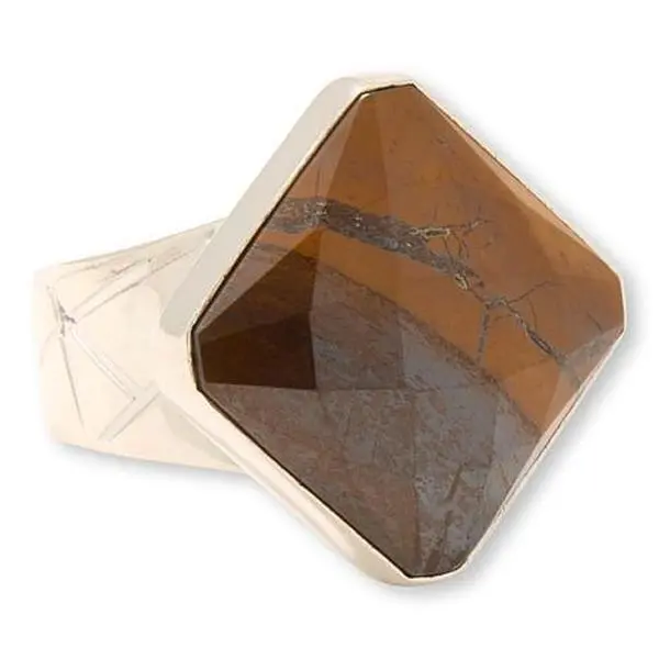 Mine Finds by Jay King Desert Sunset Jasper Square Stone Solitaire Ring