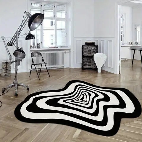 Irregular Shape Abstract Pattern Area Rug, Non-slip Washable Floor Mat, Decorative Carpet for Home Living Room Bedroom, Modern Runner Rug, Modern Indoor Rug, Modern Geometric Rug, Unique Rugs, Contemporary Rugs, Abstract Styled Rug, Geometric Graphic Rug