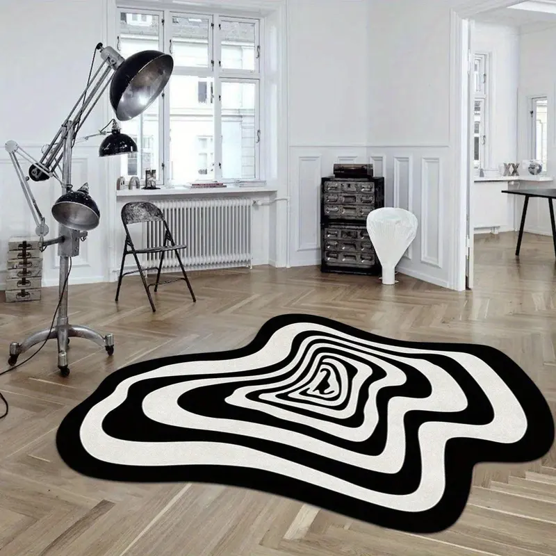 Irregular Shape Abstract Pattern Area Rug, Non-slip Washable Floor Mat, Decorative Carpet for Home Living Room Bedroom, Modern Runner Rug, Modern Indoor Rug, Modern Geometric Rug, Unique Rugs, Contemporary Rugs, Abstract Styled Rug, Geometric Graphic Rug