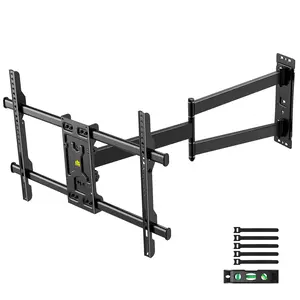 FORGING MOUNT Corner TV Wall Mount, Long Arm Bracket for 32"-75" TVs, Retractable Multifunction, 33" Extension, Swivel & Tilt, VESA 600x400mm, Metal.