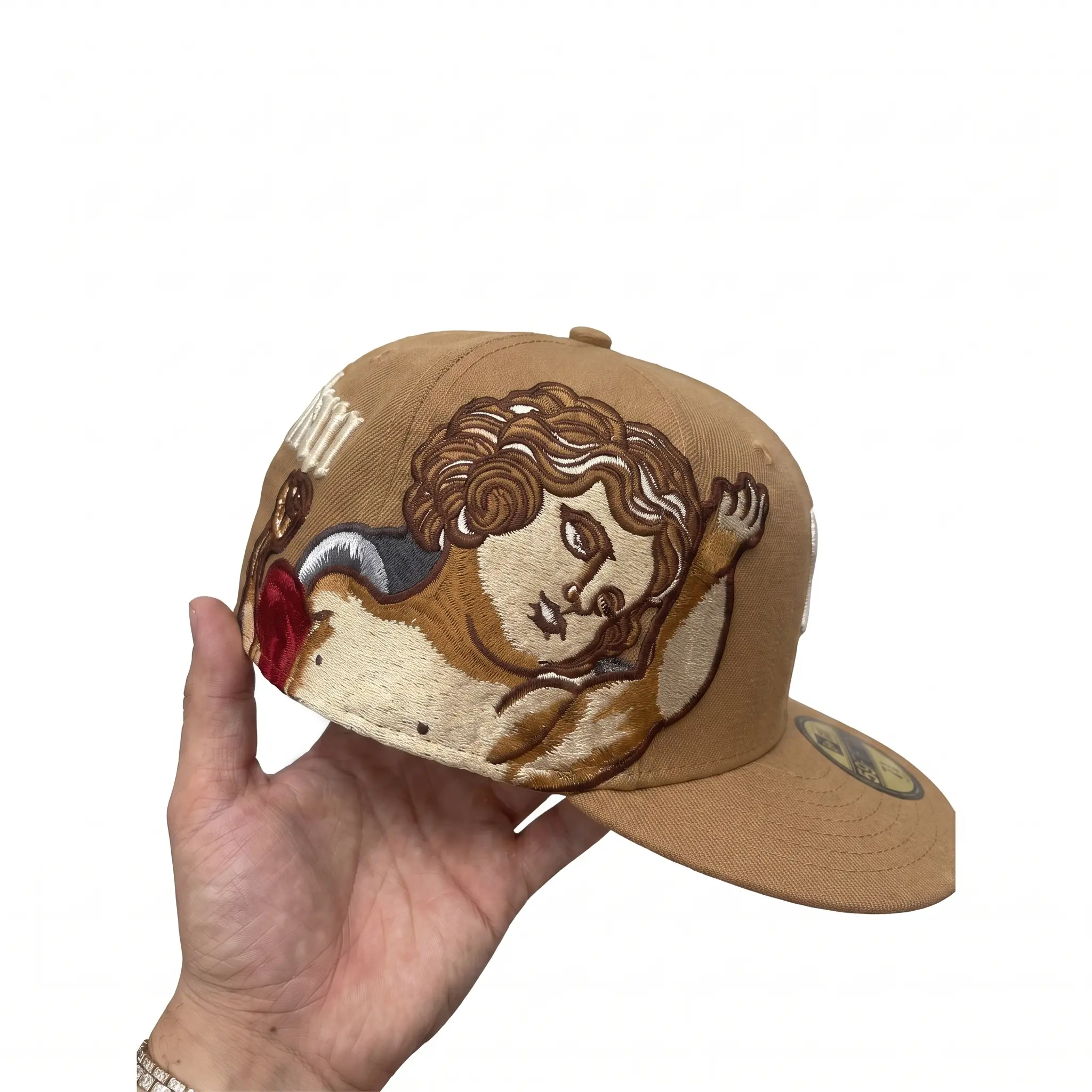 Unisex Cotton L.A Khaki Baseball Cap - Hip Hop Style, Embroidered Design, Adjustable Buckle, Breathable, Comfortable Fit, Size 7-8