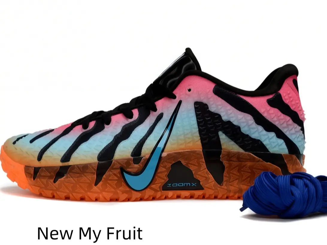 Rainbow Gradient Striped Mesh Basketball Sneakers Full Embossed Raised Dot Texture Upper Bold Black Stripe Decal Transparent Orange Thick Outsole Light Cushion Footwear For Ball Games & Daily Streetwear